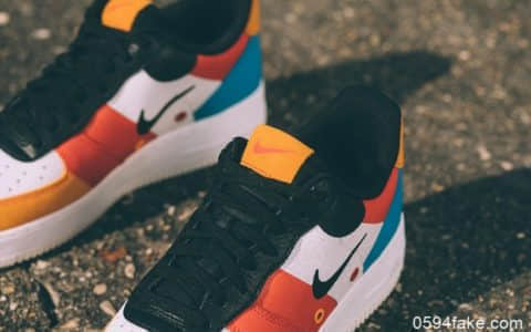 耐克全新配色刺绣小勾+彩色拼接Nike Air Force 1海外现已发售！ 货号：CI006-101