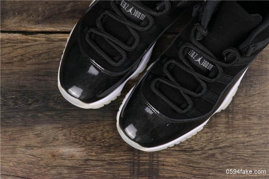 乔丹Air Jordan 11 Low Barons AJ11乔11低帮黑银纯原虎扑版本原装真碳纤维纯头层乔丹实战篮球鞋 货号:528895-010