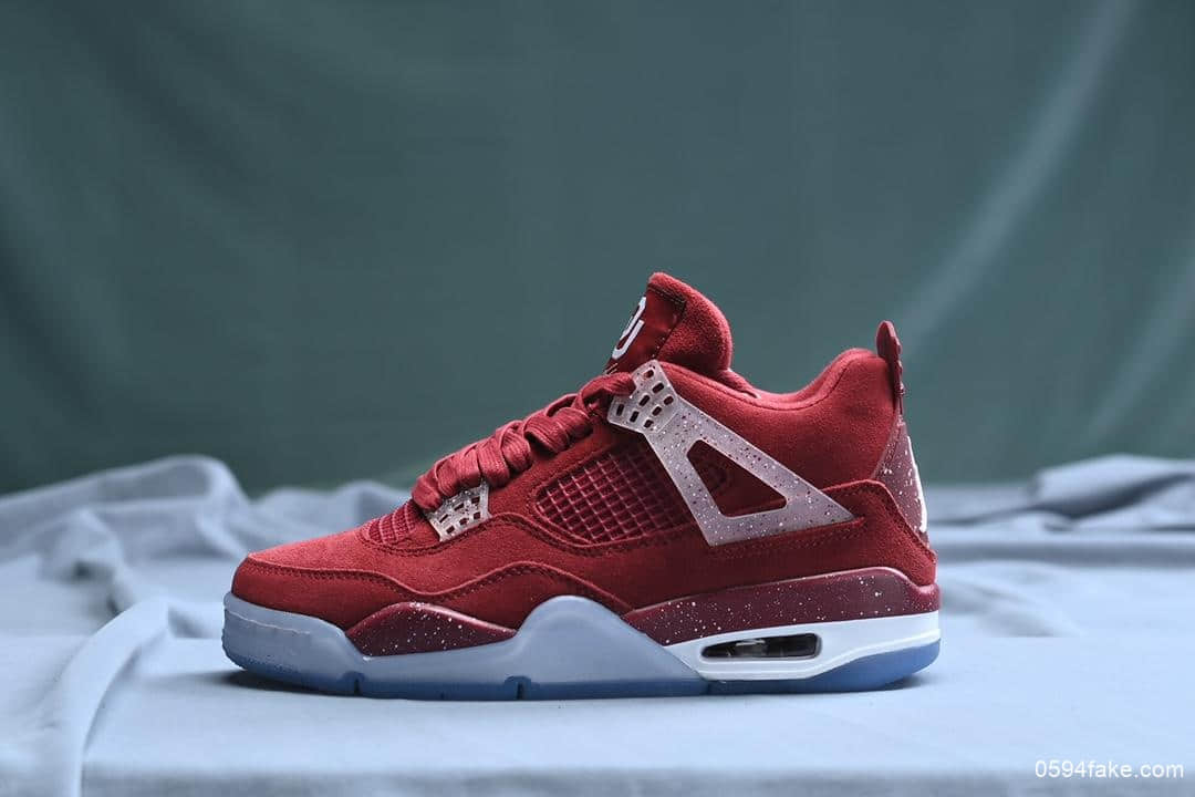耐克Air Jordan 4 Retro Oklahoma Sooners PE乔丹4代纯原版本原楦原档案开发还原ZP所有细节进口高丝麂皮鞋面支持实战篮球鞋 货号：AJ4-1032076