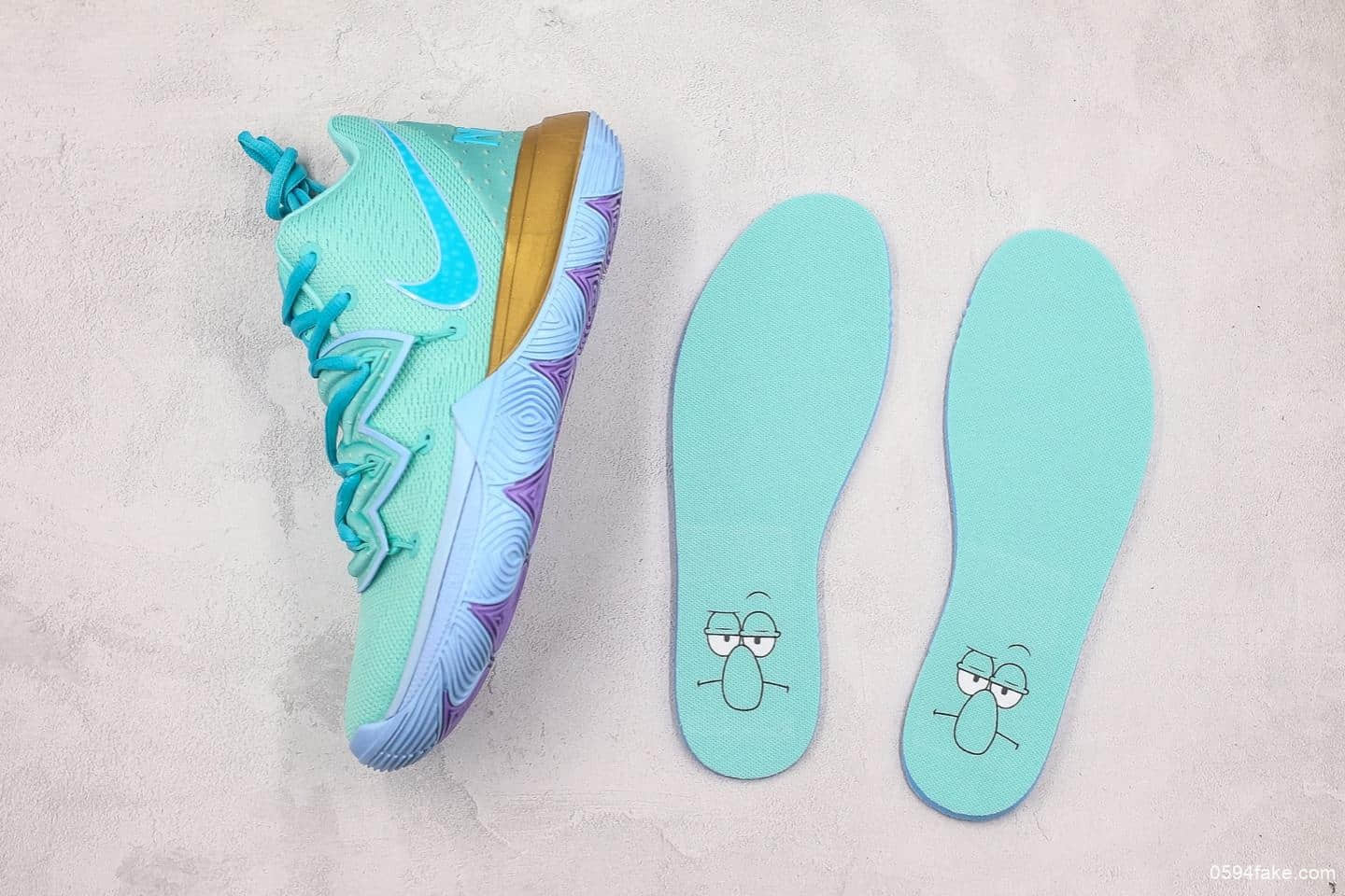 耐克Nike Kyrie 5纯原版本欧文5代官方限定配色透气针织全新实战缓震大底实战欧文5章鱼哥配色篮球鞋 货号:AO2919-409