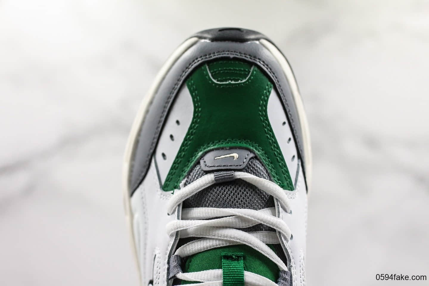 耐克Nike Air Monarch the M2K Tekno白灰绿M2K老爹鞋复古休闲运动鞋真标带半码 原厂模具开发 货号：AV4789-009