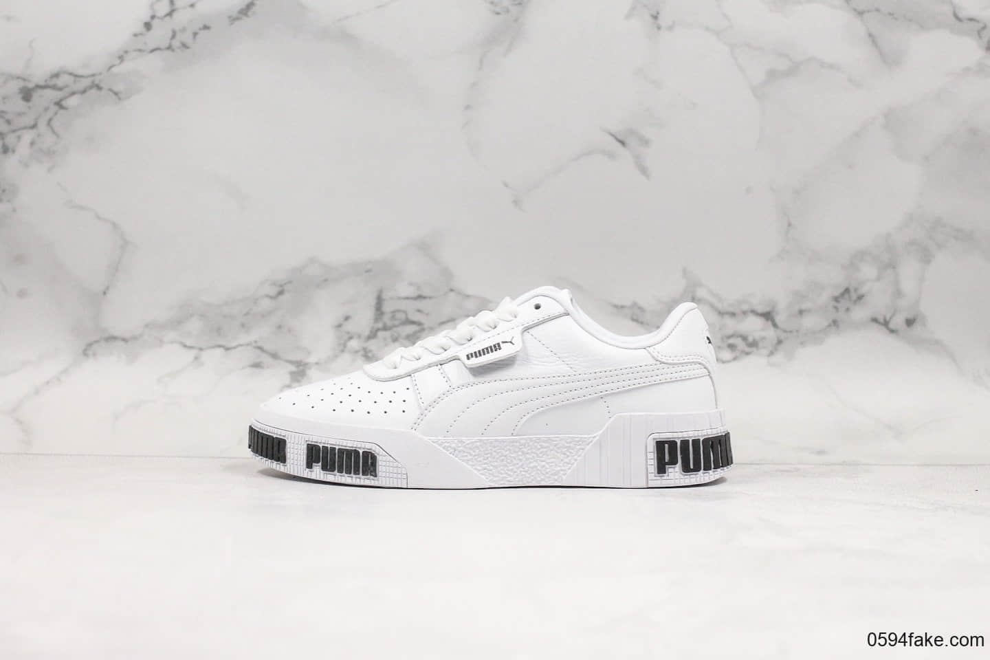 彪马Puma Cali Wins三明治厚底松糕鞋复古板鞋黑白公司级进口皮料原盒原标 货号:370811-01