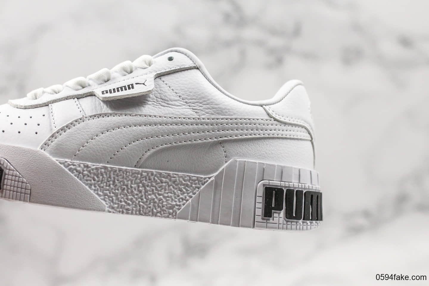 彪马Puma Cali Wins三明治厚底松糕鞋复古板鞋黑白公司级进口皮料原盒原标 货号:370811-01