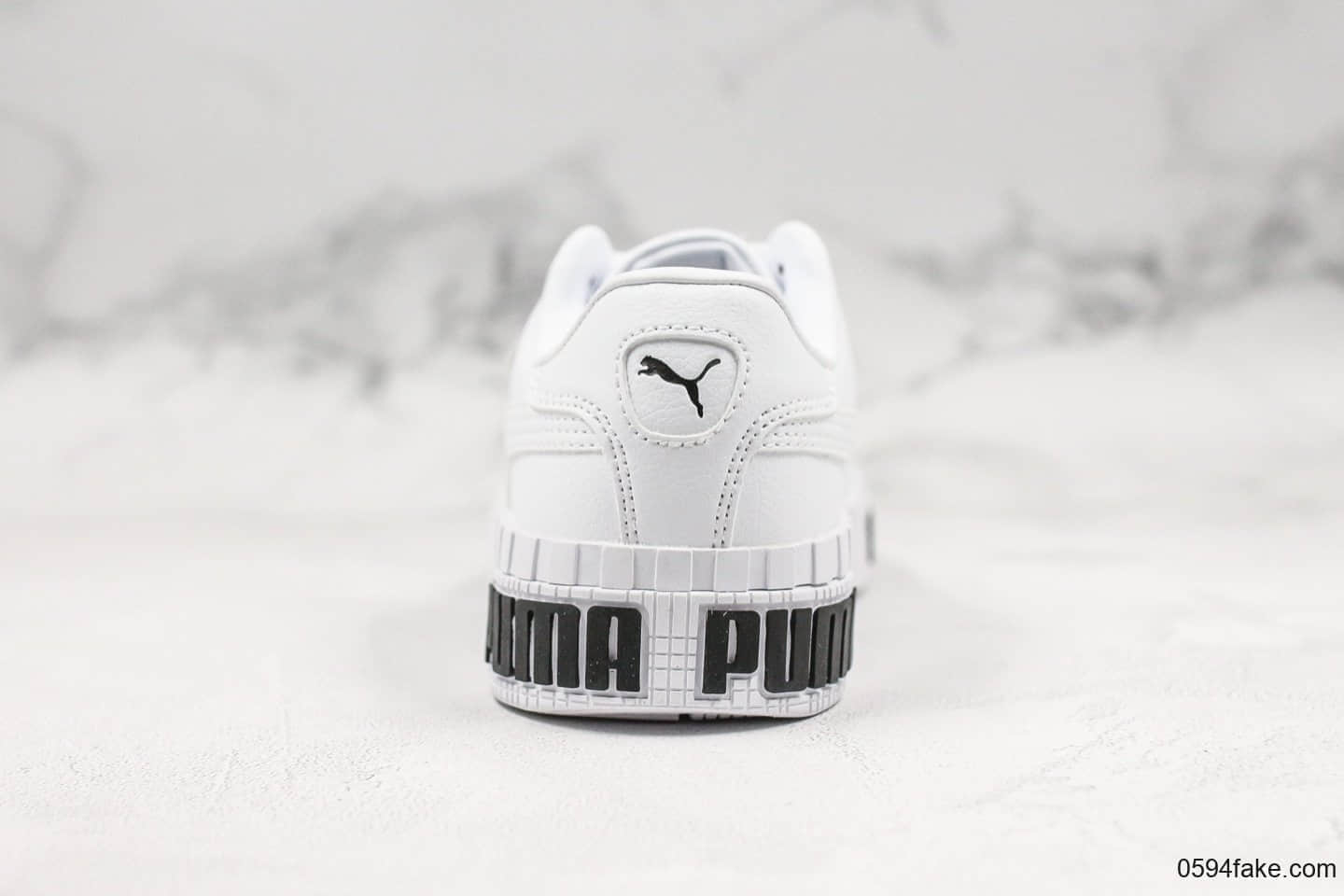 彪马Puma Cali Wins三明治厚底松糕鞋复古板鞋黑白公司级进口皮料原盒原标 货号:370811-01