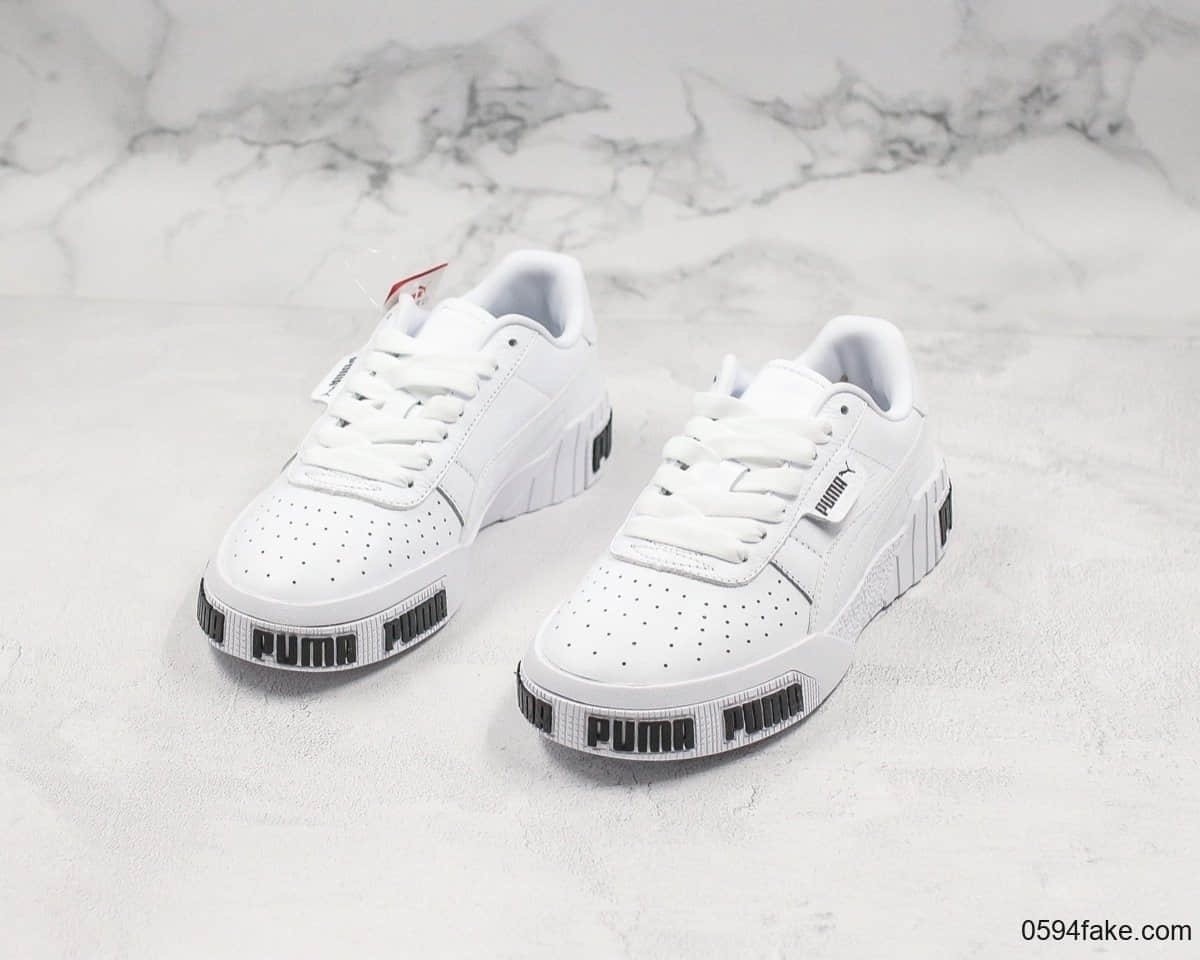 彪马Puma Cali Wins三明治厚底松糕鞋复古板鞋黑白公司级进口皮料原盒原标 货号:370811-01