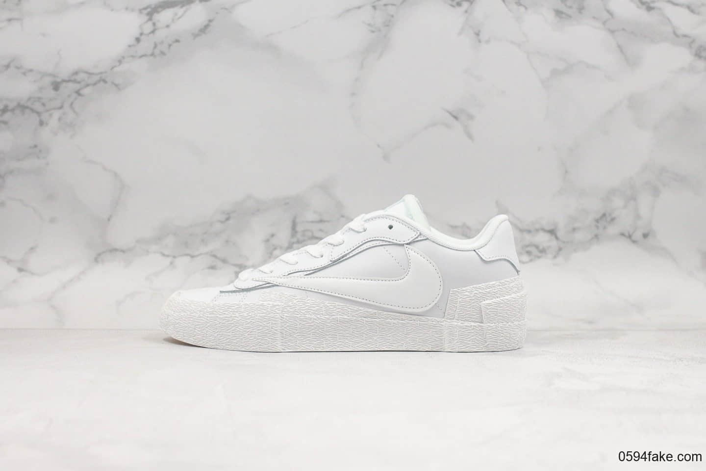 耐克Nike Blazer High Black University Blue公司级版本SACAI联名款重叠设计前卫开拓者低帮百搭板鞋