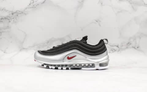 耐克Nike Air Max 97 QS Metallic Pack纯原版本重金属复古气垫百搭休闲运动慢跑鞋银黑红子弹男女鞋最高品质正确细节版本 货号：AT5458-001