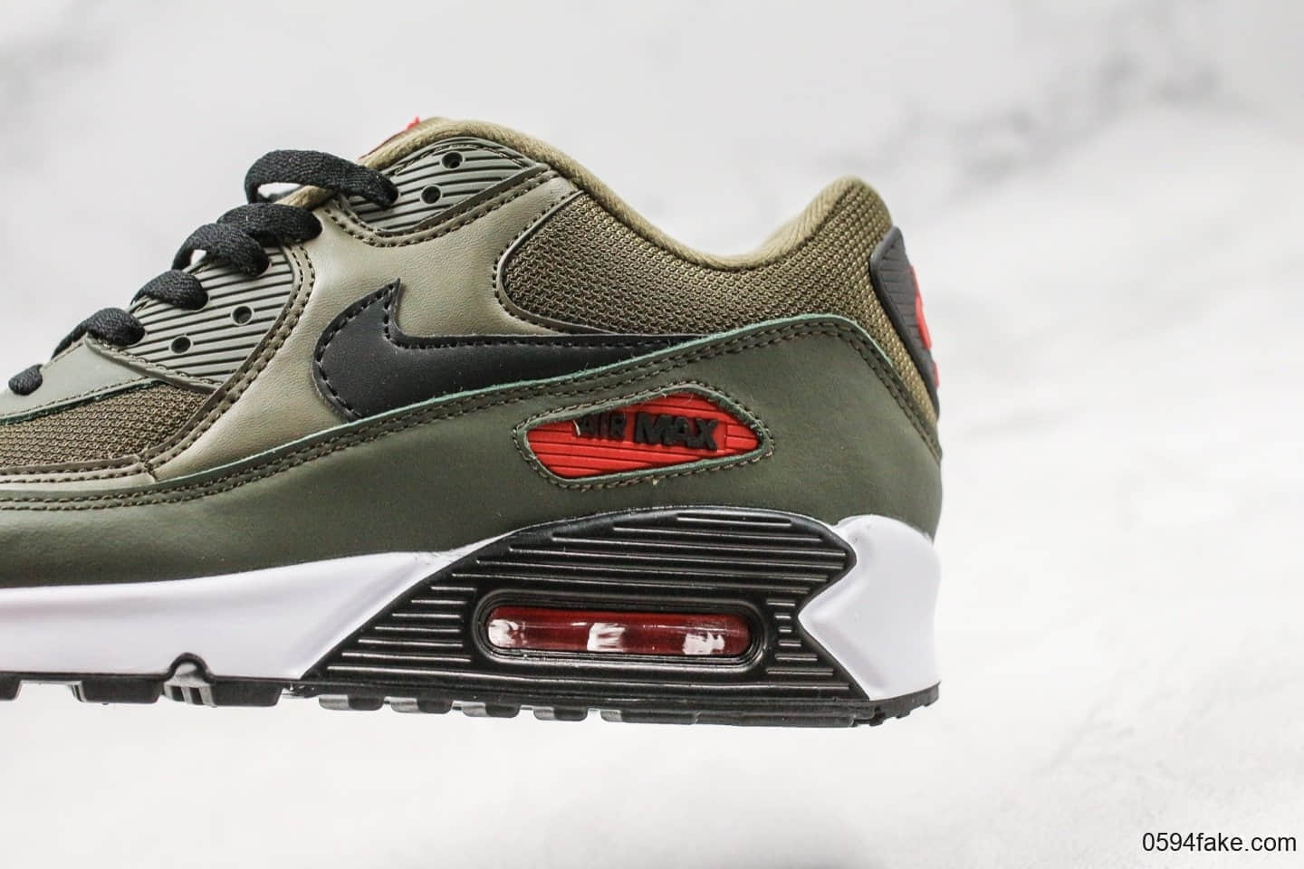 耐克Nike Air Max 90 Essential公司级版本复古max90气垫鞋黑绿配色内置可视气垫搭配菱纹塑胶嵌板 货号：AJ1285-205