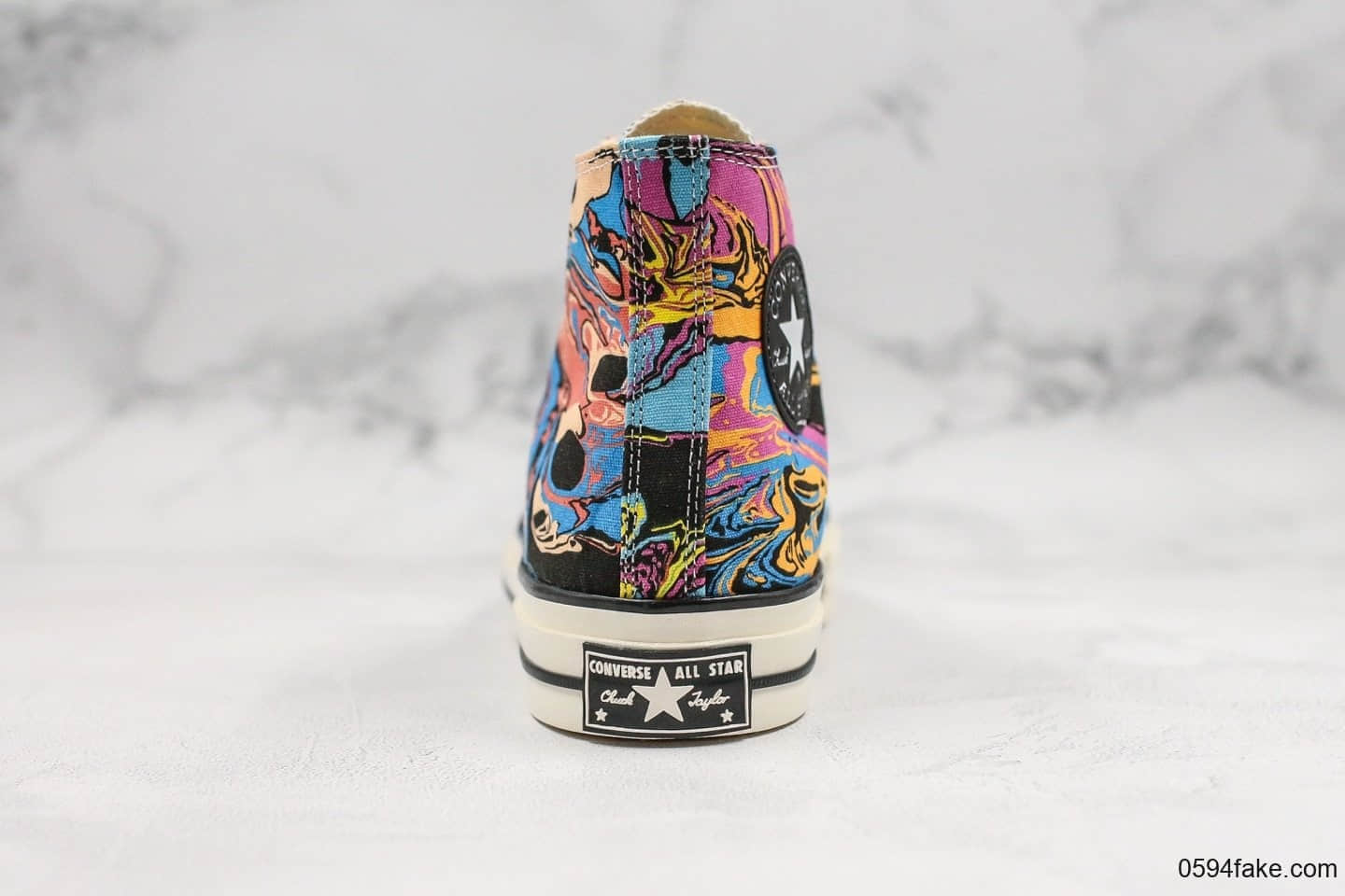 匡威Converse Chuck 1970S公司级版本黄蓝鸳鸯彩绘撞色涂鸦高帮帆布鞋双围条硫化大底正确硅蓝中底 货号:162050C