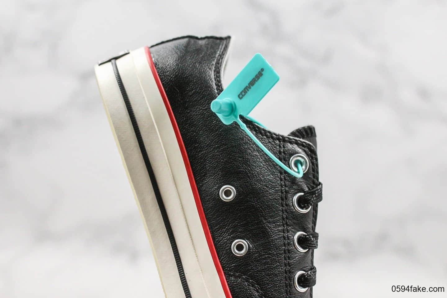 匡威Lay Zhang x Converse Chuck 1970 High张艺兴联名款皮面黑白红口袋真标带半码原装礼盒版本原厂硫化工艺正确蓝PU中底 货号:167421C