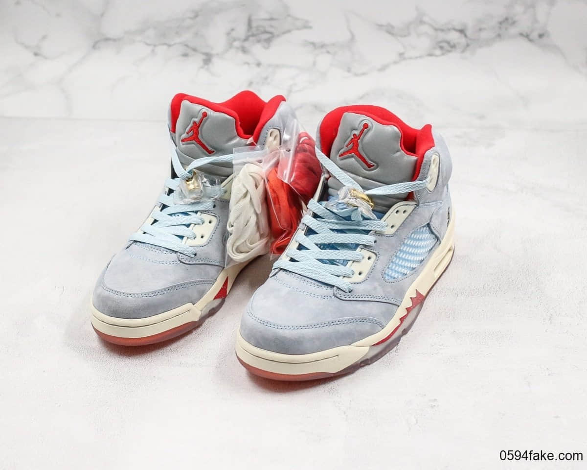 乔丹Air Jordan 5 Trophy Room x Ice Blue纯原版本联名款AJ5乔丹之子亲友家族联名鞋面采用进口牛巴革打造原档案数据开发区别市面低版本 货号:CI1899-400
