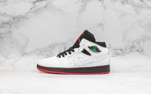 乔丹Air Jordan 1 Retro '97 White Black Gym Red公司级版本中帮猫眼AJ1白黑配色原盒原标原档案数据开发 货号：555069-101
