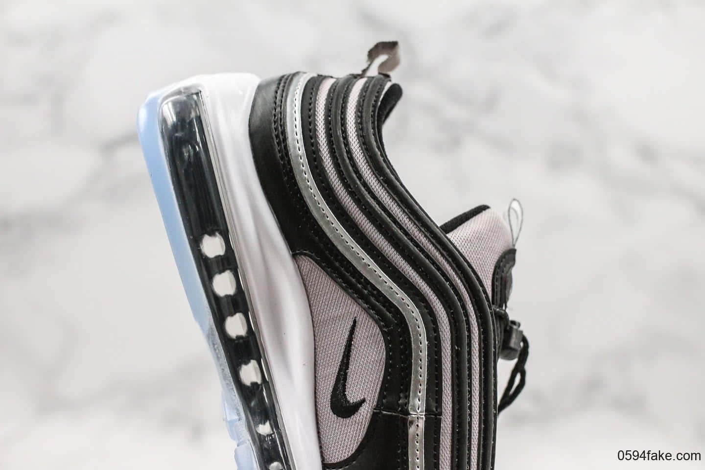 耐克Nike Air Max 97 RFT GS纯原版本灰黑子弹头气垫鞋原厂真气垫区别市面通货版本细节可随意对比 货号:BQ8437-001