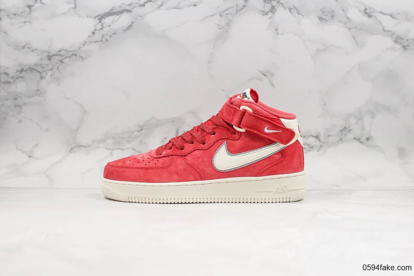 耐克Nike Air Force 1 Mid 07纯原版本中帮空军一号红色3M反光内置气垫原档案数据开发 货号:AA1118-008