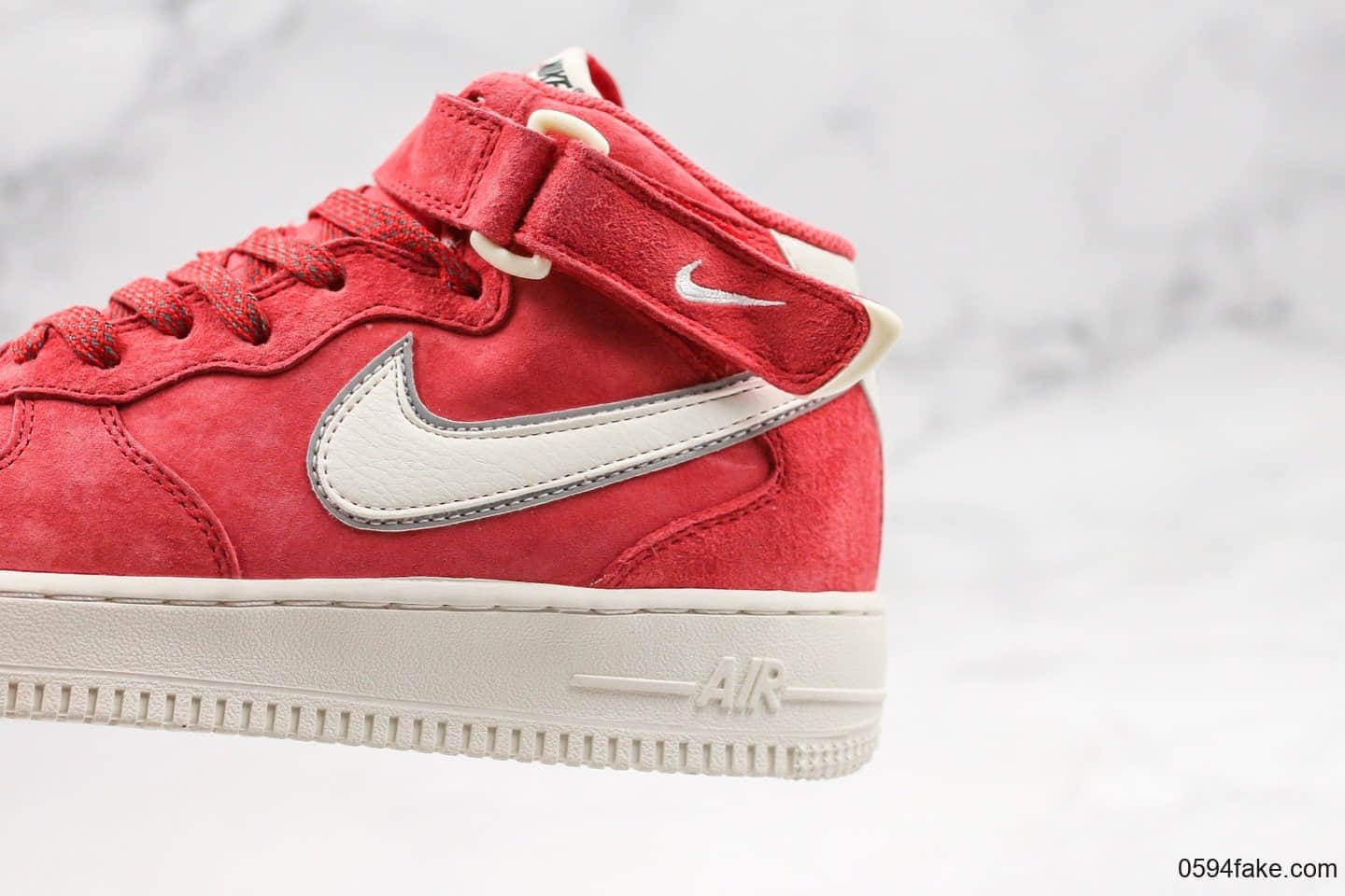 耐克Nike Air Force 1 Mid 07纯原版本中帮空军一号红色3M反光内置气垫原档案数据开发 货号:AA1118-008