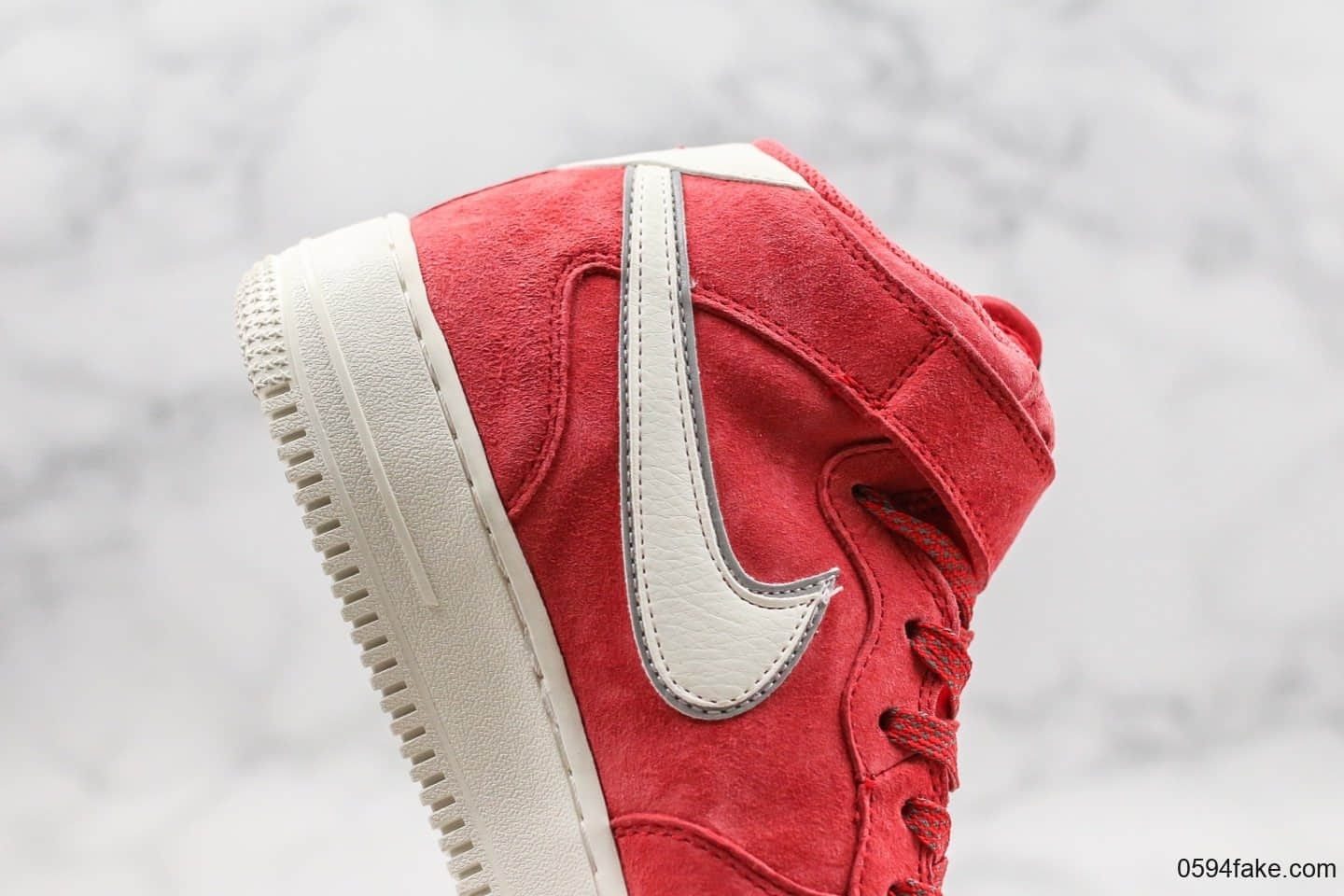 耐克Nike Air Force 1 Mid 07纯原版本中帮空军一号红色3M反光内置气垫原档案数据开发 货号:AA1118-008