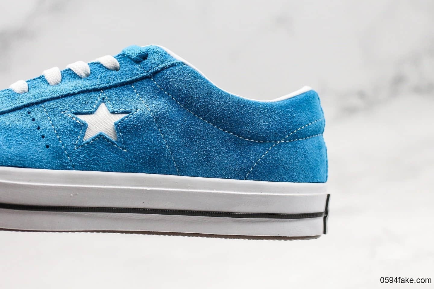 匡威Converse One Star公司级版本木村一星经典蓝色翻毛皮正确PU硅蓝中底原厂硫化大底正确无色差 货号：1616134
