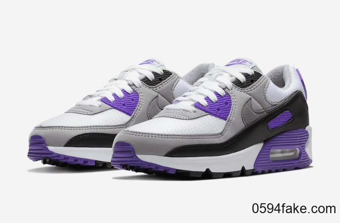 经典十足!Nike Air Max 90黑白紫OG元年配色明年回归! 货号:CD0490-103