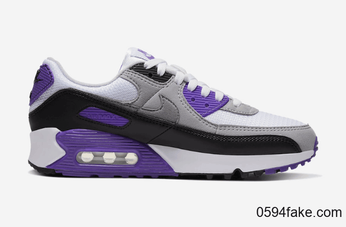 经典十足!Nike Air Max 90黑白紫OG元年配色明年回归! 货号:CD0490-103