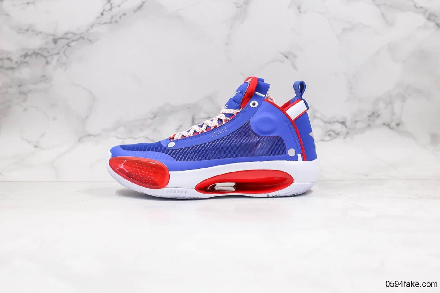 乔丹Air Jordan 34公司级版本实战篮球鞋AJ34红蓝白配色原装原盒包装 货号：BQ3381-123