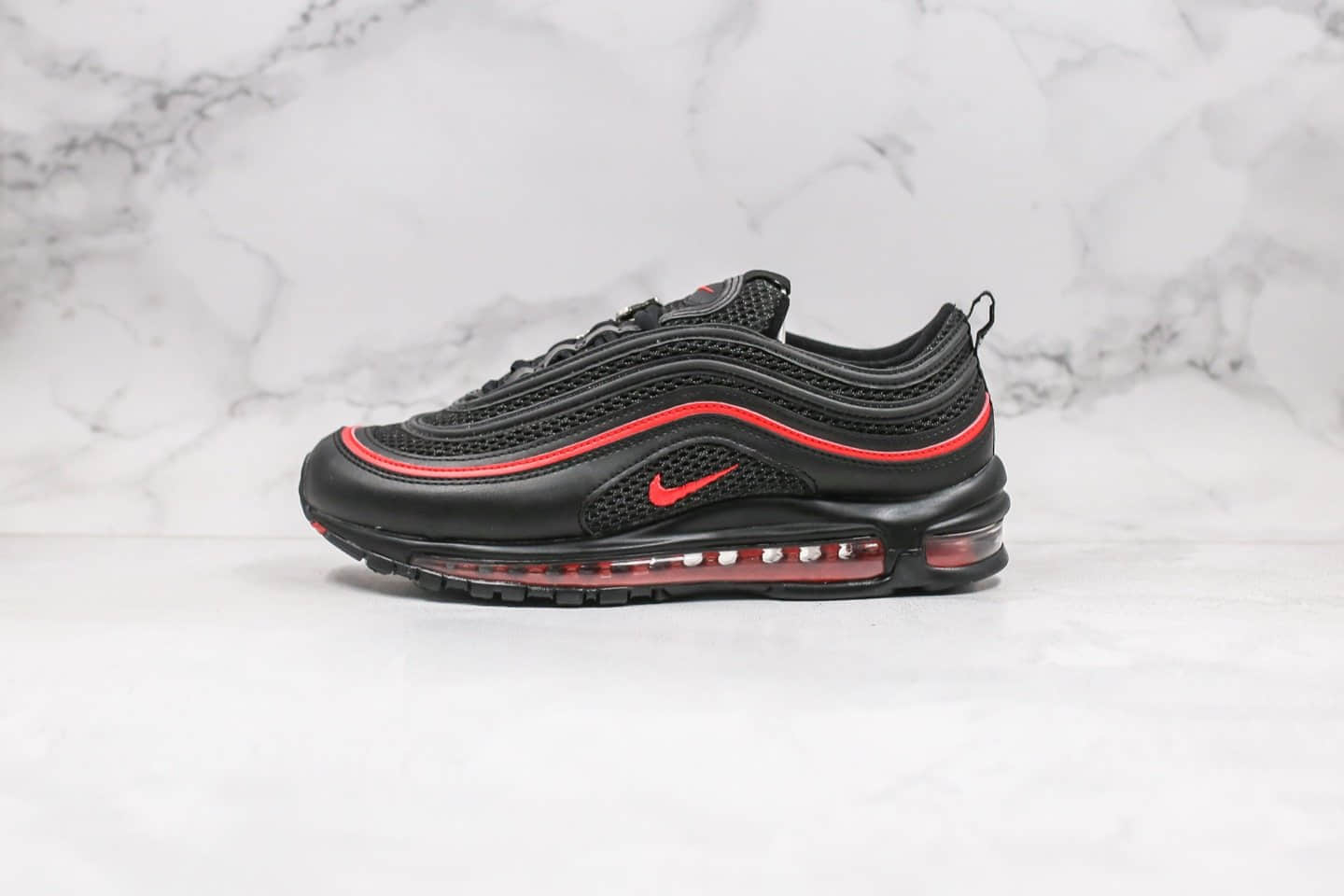 耐克Nike Air Max 97纯原版本子弹气垫鞋黑红色情人节限定内置全掌气垫原盒原标 货号：CU9990-001