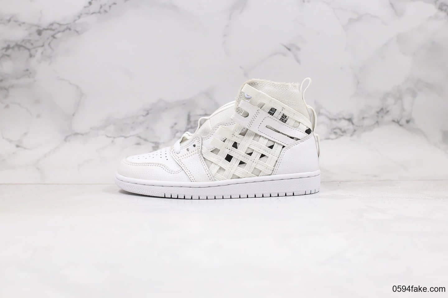 乔丹Air Jordan 1 RETRO HIGH OG纯原版本高帮AJ1编织铠甲白色原档案数据开发原盒原标 货号：CD6757-100
