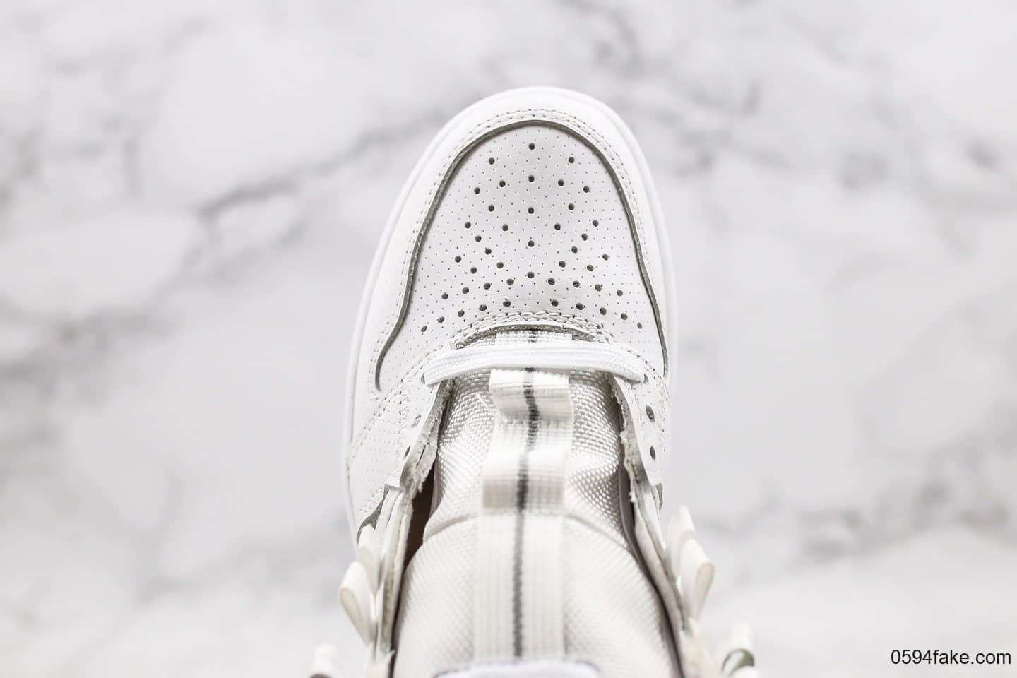 乔丹Air Jordan 1 RETRO HIGH OG纯原版本高帮AJ1编织铠甲白色原档案数据开发原盒原标 货号：CD6757-100