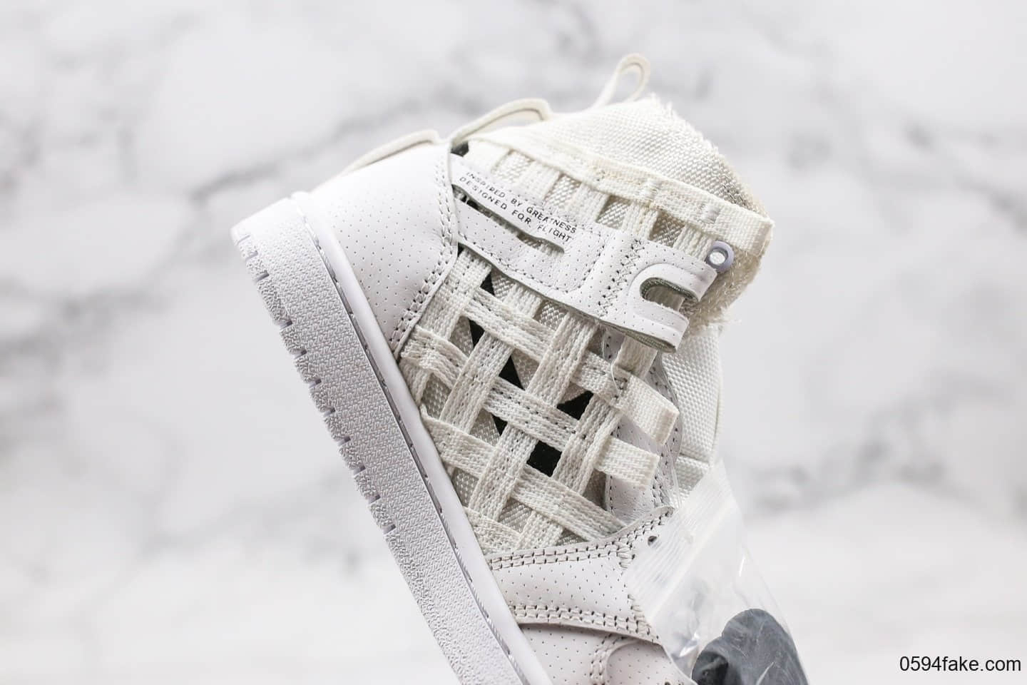 乔丹Air Jordan 1 RETRO HIGH OG纯原版本高帮AJ1编织铠甲白色原档案数据开发原盒原标 货号：CD6757-100
