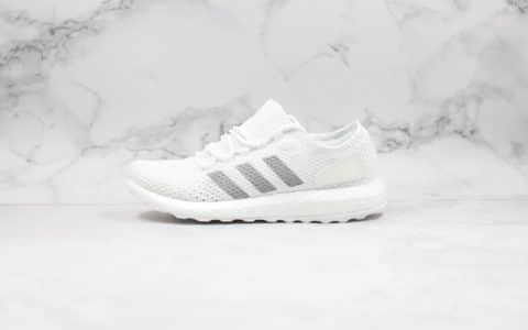 阿迪达斯Adidas Pure Boost公司级版本爆米花PB缓震跑鞋白色原标原盒