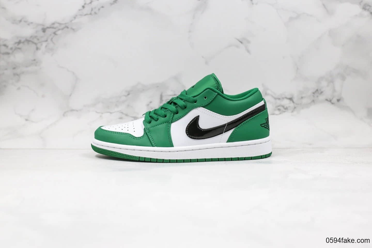 乔丹Air Jordan 1 Low纯原版本低帮AJ1小凯尔特人白绿配色头层原裁片 货号：553558-301