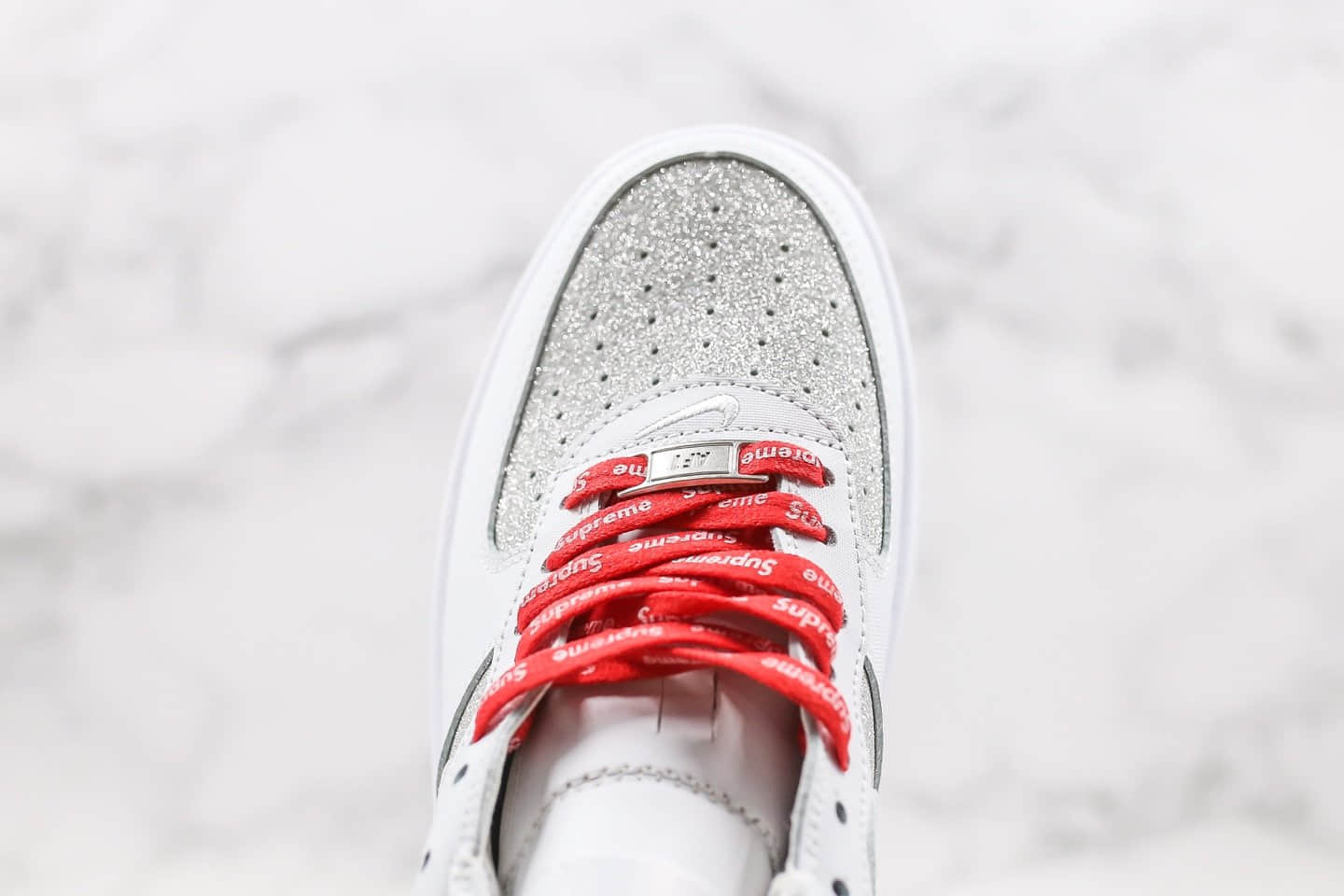 耐克Nike 2020SS AIR FOCRE 1 Low White White公司级版本低帮空军一号Supreme联名款满天星配色内置气垫 货号:AO9286-100