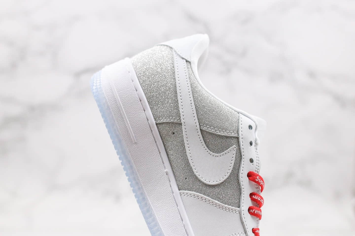 耐克Nike 2020SS AIR FOCRE 1 Low White White公司级版本低帮空军一号Supreme联名款满天星配色内置气垫 货号:AO9286-100