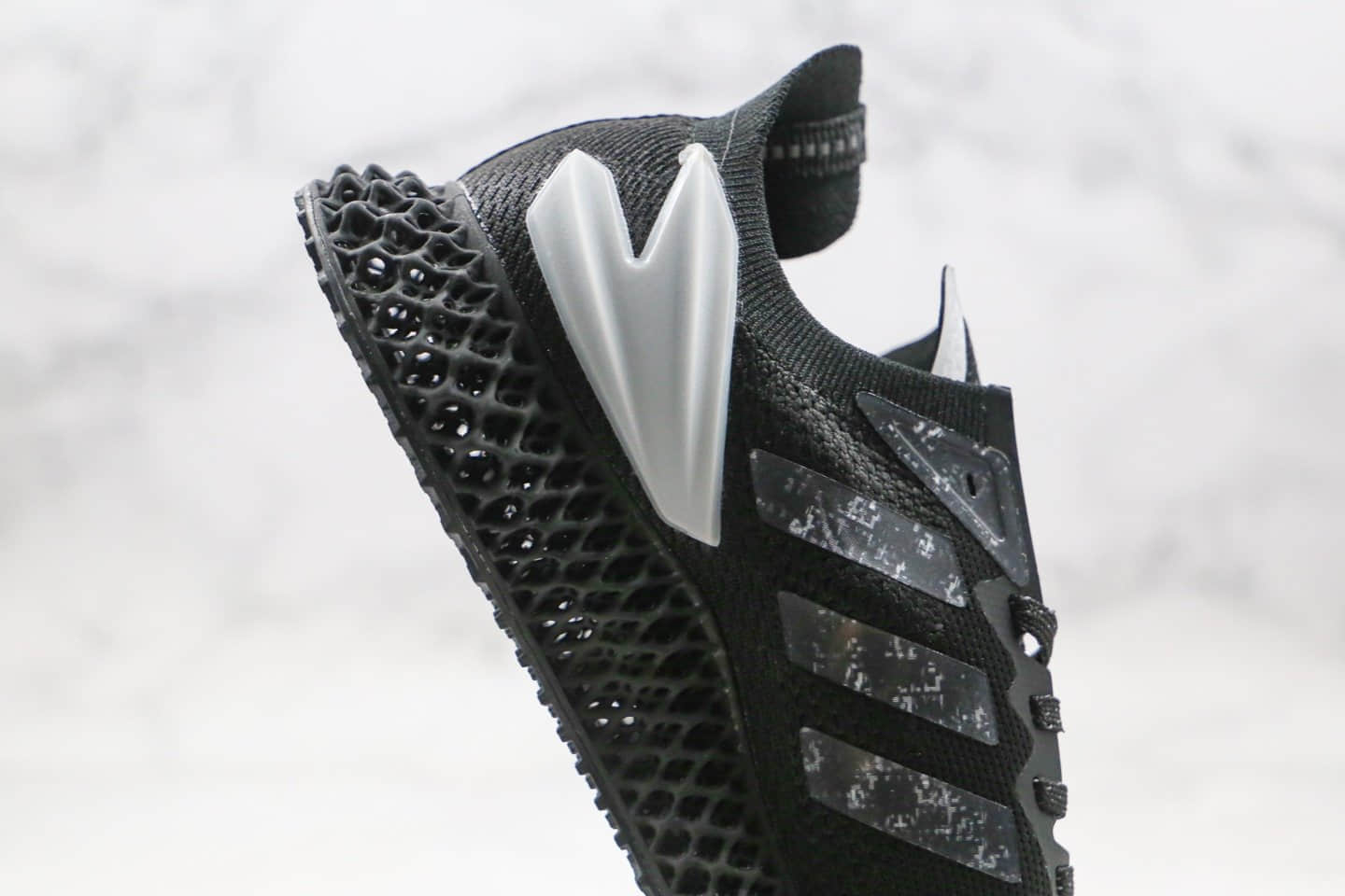 阿迪达斯Adidas Alphaedge 4D M纯原版本针织呼吸鞋面4D科技鞋底跑鞋黑色原盒配件原楦头纸板打造 货号:FW7093