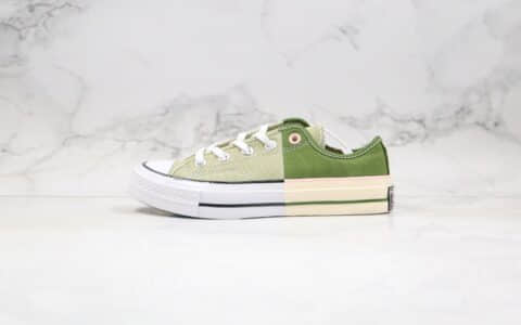 匡威Converse Chuck 70S公司级版本低帮解构拼接绿色2020年新款双围条硫化蓝底正确PU硅蓝软中底