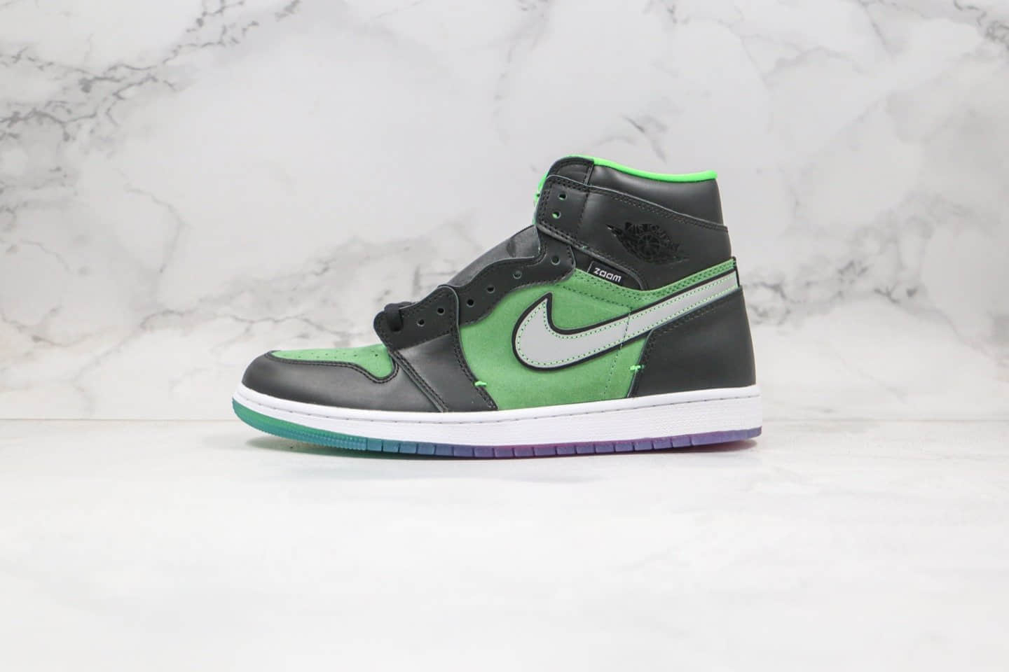 乔丹Air Jordan 1 High Zoom Rage Green公司级版本高帮AJ1黑绿色水晶底正确后跟定型 货号:CK6637-002