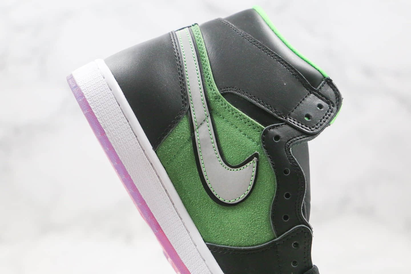 乔丹Air Jordan 1 High Zoom Rage Green公司级版本高帮AJ1黑绿色水晶底正确后跟定型 货号:CK6637-002