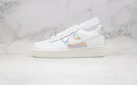 耐克Nike Air Force 1 Low纯原版本空军一号低帮板鞋彩虹镭射内置solo气垫 货号：CJ9704-100