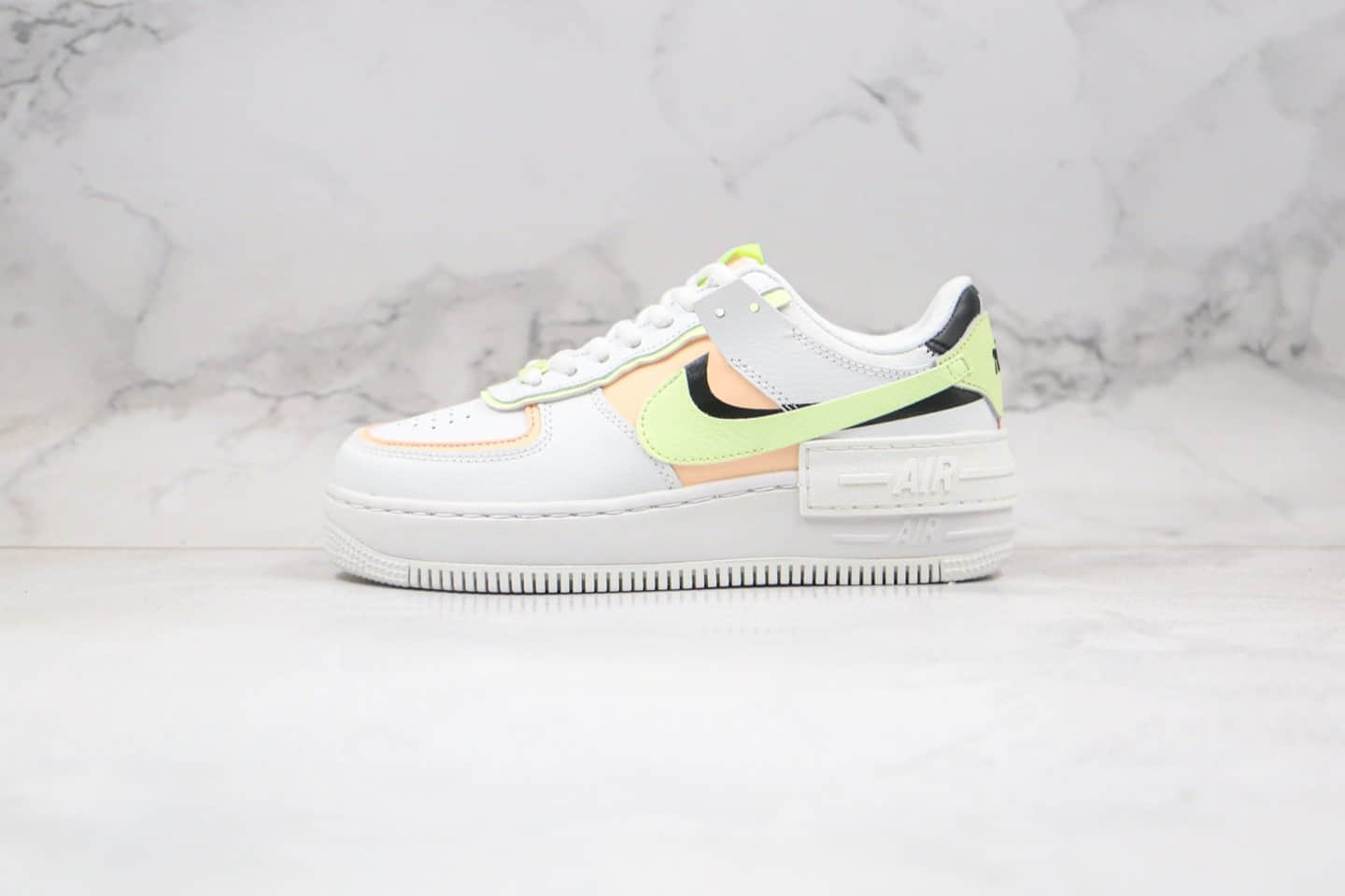 耐克Nike WMNS Air Force 1 Shadow纯原版本马卡龙解构系列低帮空军一号粉绿色原盒原标 货号：CI0919-107