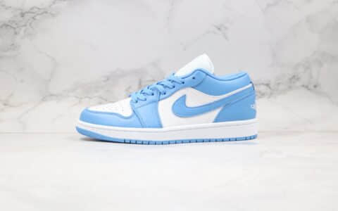 乔丹Air Jordan 1 Low纯原版本低帮AJ1北卡蓝正确鞋面卡色原档案数据开发 货号：AO9944-441