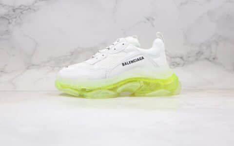 巴黎世家Balenciaga Triple S纯原版本三代气垫水晶底荧光白气垫原档案数据开发原盒配件齐全