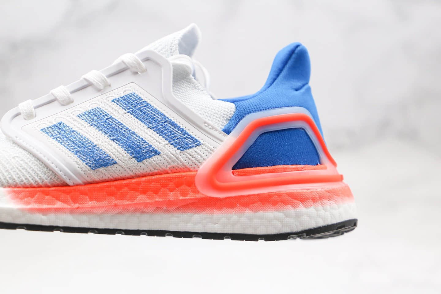 阿迪达斯Adidas Ultra Boost 20 Consortium纯原版本北美限定UB6.0白蓝橙色爆米花跑鞋原厂巴斯夫大底 货号：FY3453