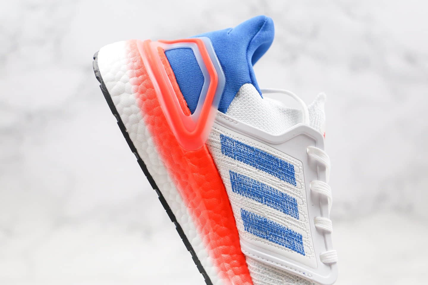 阿迪达斯Adidas Ultra Boost 20 Consortium纯原版本北美限定UB6.0白蓝橙色爆米花跑鞋原厂巴斯夫大底 货号：FY3453