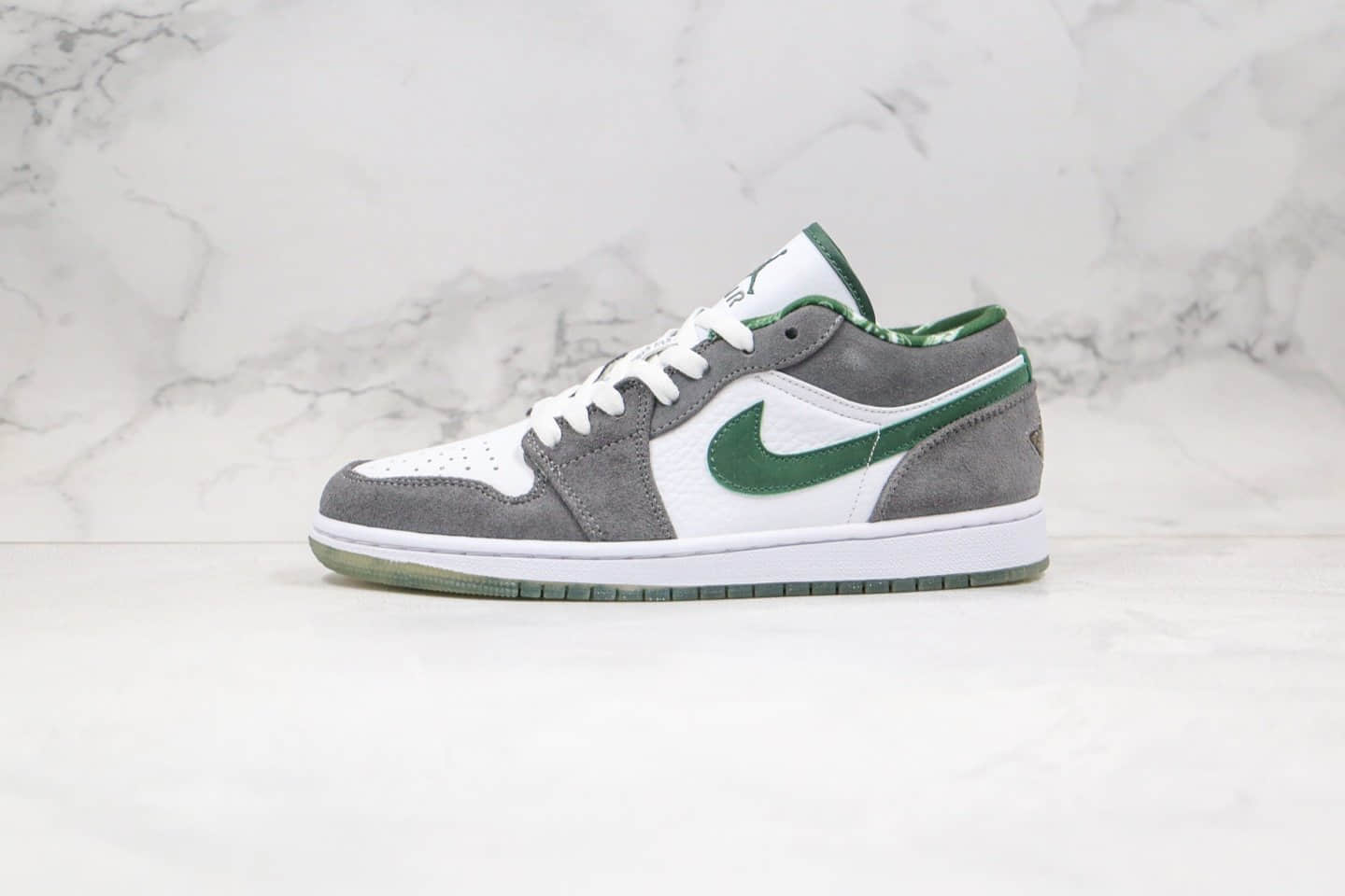 乔丹Air Jordan 1 low纯原版本低帮AJ1灰绿色麂皮配色篮球鞋内置气垫原档案数据开发 货号:309192-131