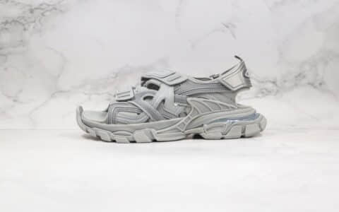 巴黎世家Balenciaga 4.0魔术贴凉鞋灰色夏季新款纯原版本原鞋开模一比一打造