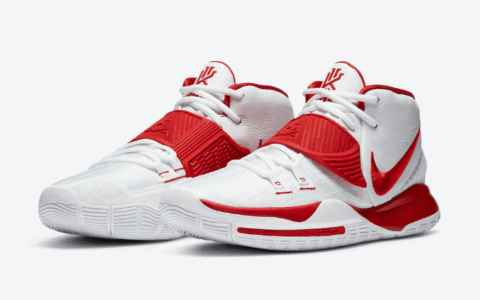 欧文战靴新配色曝光！这双白红Kyrie 6入手不会错！ 货号：CZ4938-100