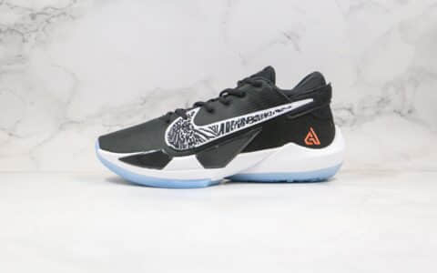 耐克Nike Zoom Freak 2纯原版本字母哥二代黑白色篮球鞋内置气垫支持实战 货号：CK5424-001