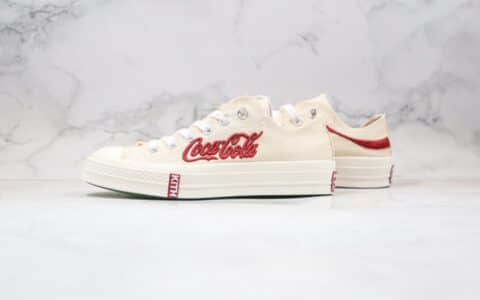 匡威Converse Chuck 70 Low x KITH x Coca-cola公司级版本三方联名款低帮可口可乐刺绣字母白红色帆布鞋原盒原标