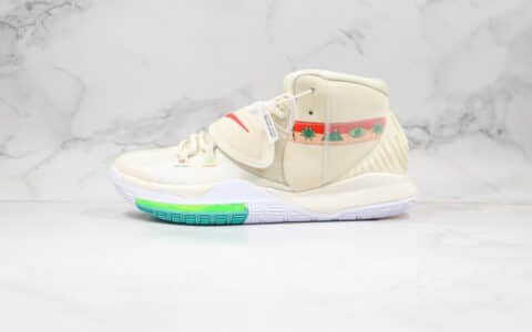 耐克Nike Kyrie 6 N7纯原版本欧文6代米白色涂鸦篮球鞋内置气垫支持实战 货号：CW1785-200