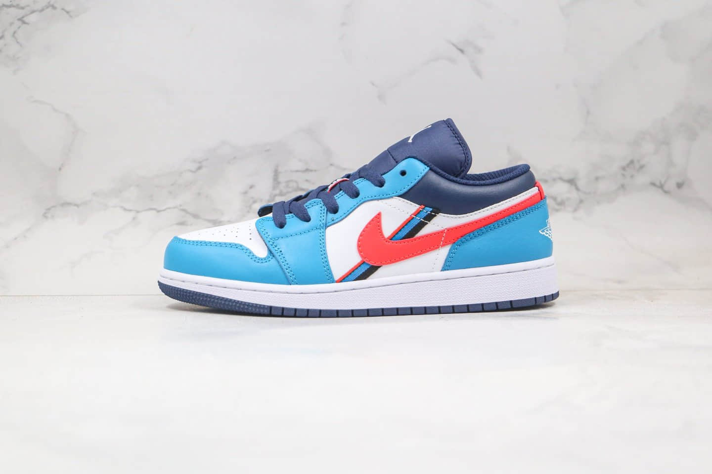 乔丹Air Jordan 1 Low game time纯原版本低帮AJ1游戏时间主题蓝白红色原档案数据开发 货号：CV4892-100