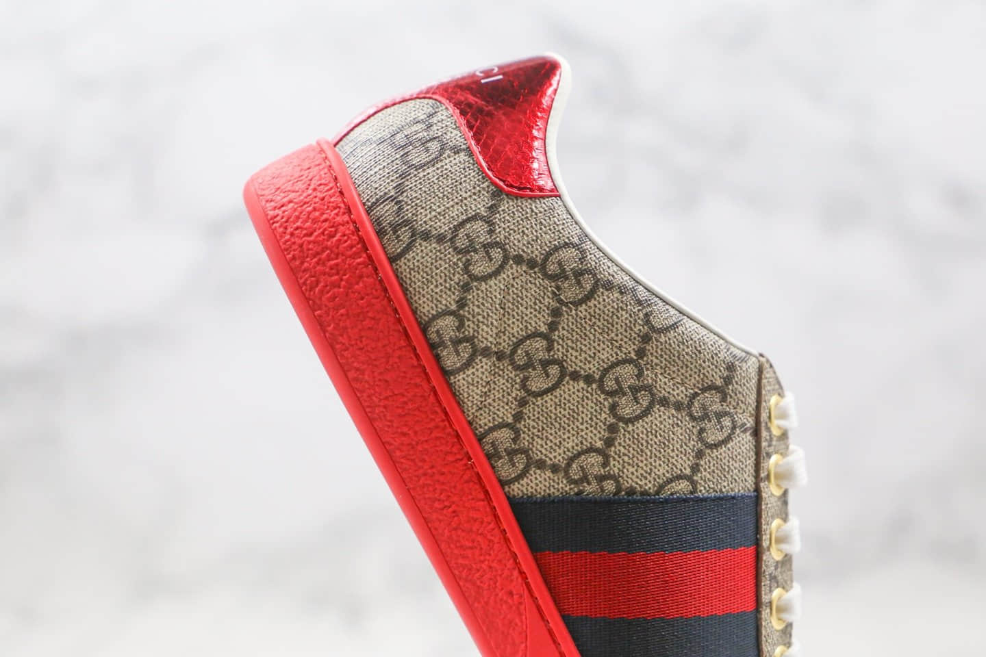 古驰Gucci ACE Embroidered Low-Top纯原版本拼色刺绣系列低帮休闲板鞋乌木色原盒全套原包装配件